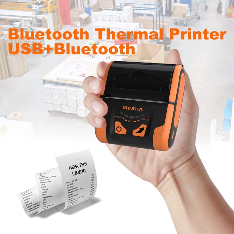 rongta طابعة نقاط البيع المحمولة رونغتا 80 مم، طابعة إيصالات حرارية متنقلة، اتصال USB وبلوتوث، متوافقة مع هواتف أندرويد، لا تدعم سكوير/آيباد/كمبيوتر/تابلت أندرويد (RPP300) - Image 3